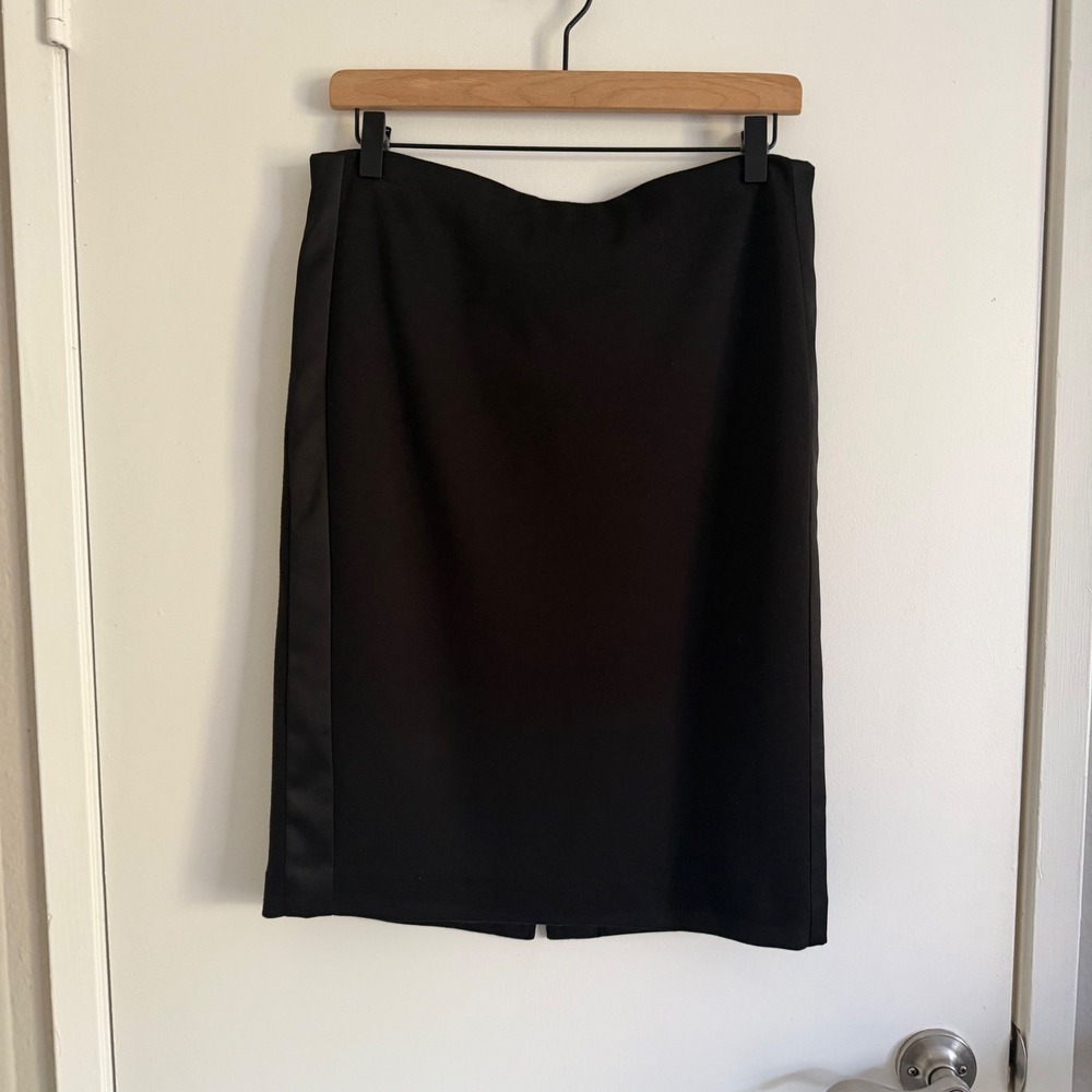 Charter Club Black Satin Tuxedo Pencil Skirt Size 6 Workwear Professional